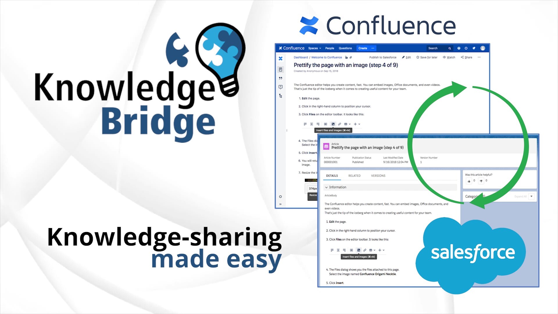 Atlassian Confluence and Salesforce Knowledge Editor